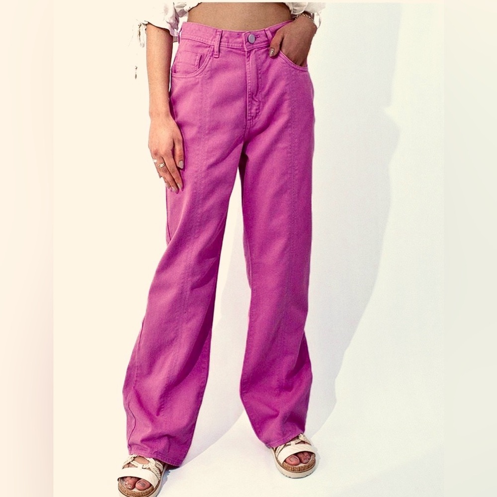 Flor De Lis Calça Jeans Wide Leg "Jade" In Rosa Wash